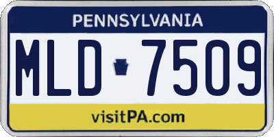PA license plate MLD7509