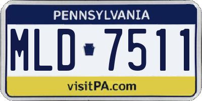 PA license plate MLD7511