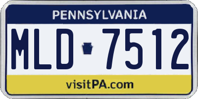 PA license plate MLD7512