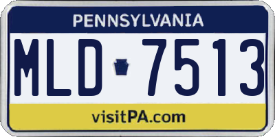 PA license plate MLD7513