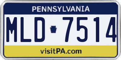 PA license plate MLD7514