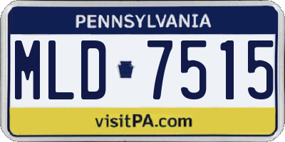 PA license plate MLD7515