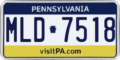 PA license plate MLD7518