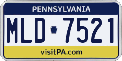 PA license plate MLD7521