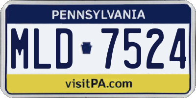 PA license plate MLD7524