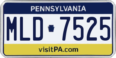 PA license plate MLD7525