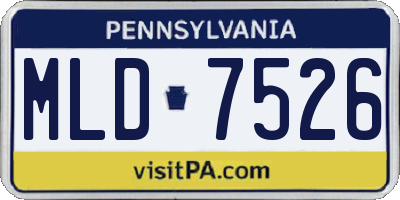 PA license plate MLD7526