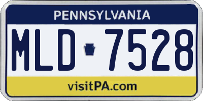 PA license plate MLD7528