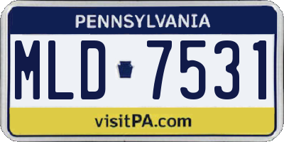 PA license plate MLD7531