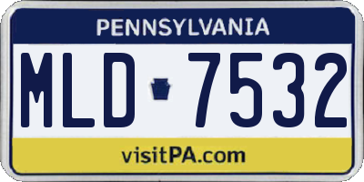 PA license plate MLD7532