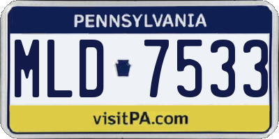 PA license plate MLD7533