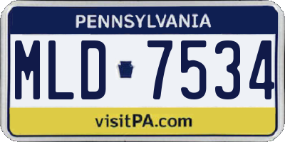 PA license plate MLD7534
