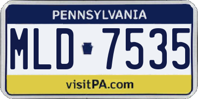 PA license plate MLD7535