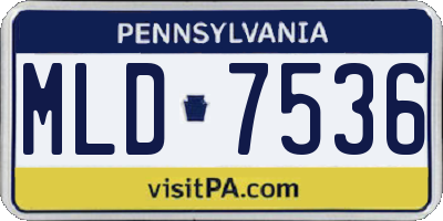 PA license plate MLD7536