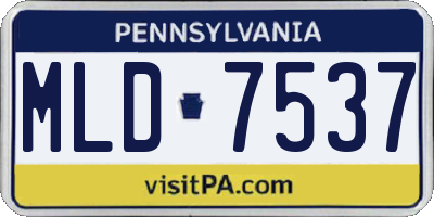 PA license plate MLD7537