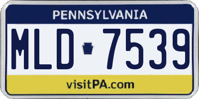 PA license plate MLD7539