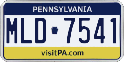 PA license plate MLD7541
