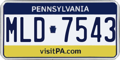 PA license plate MLD7543
