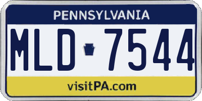 PA license plate MLD7544