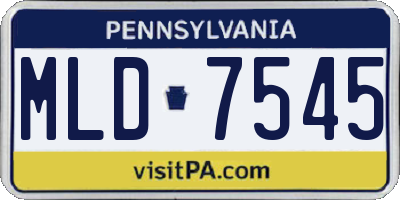 PA license plate MLD7545