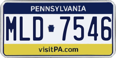 PA license plate MLD7546