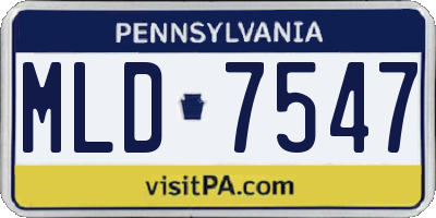 PA license plate MLD7547