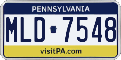 PA license plate MLD7548