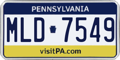 PA license plate MLD7549