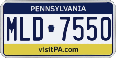 PA license plate MLD7550