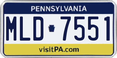 PA license plate MLD7551