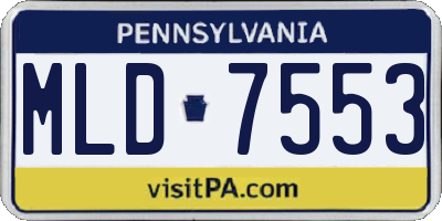 PA license plate MLD7553