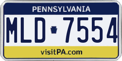 PA license plate MLD7554