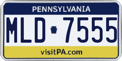 PA license plate MLD7555