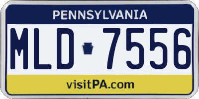 PA license plate MLD7556
