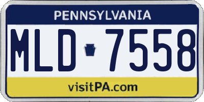 PA license plate MLD7558