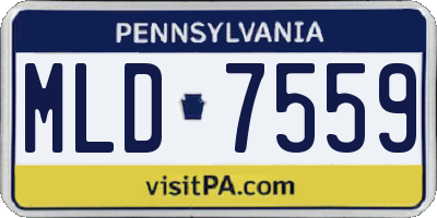 PA license plate MLD7559