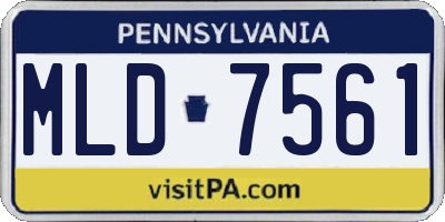 PA license plate MLD7561