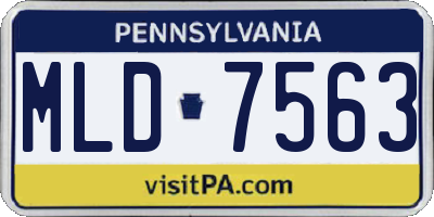 PA license plate MLD7563