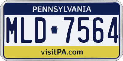 PA license plate MLD7564