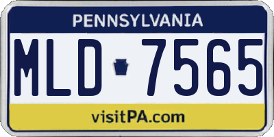 PA license plate MLD7565