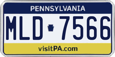 PA license plate MLD7566