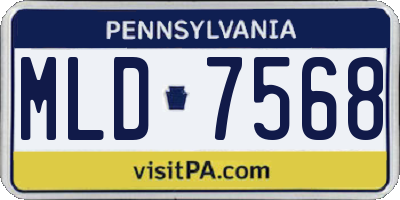 PA license plate MLD7568
