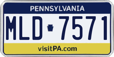 PA license plate MLD7571