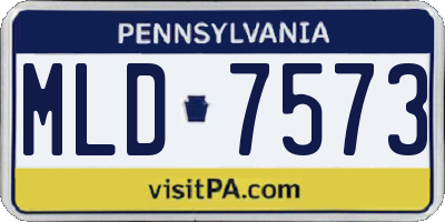 PA license plate MLD7573