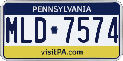 PA license plate MLD7574