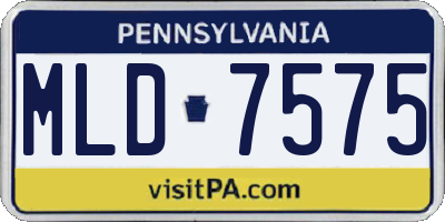 PA license plate MLD7575