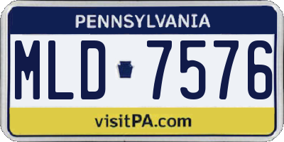 PA license plate MLD7576