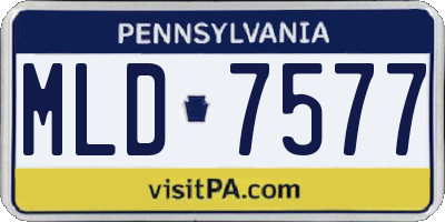 PA license plate MLD7577