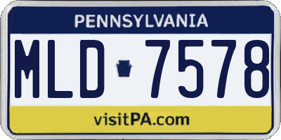 PA license plate MLD7578