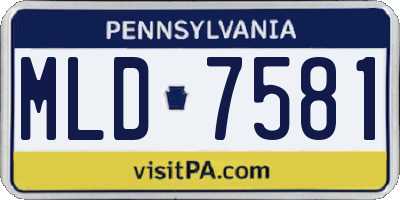 PA license plate MLD7581